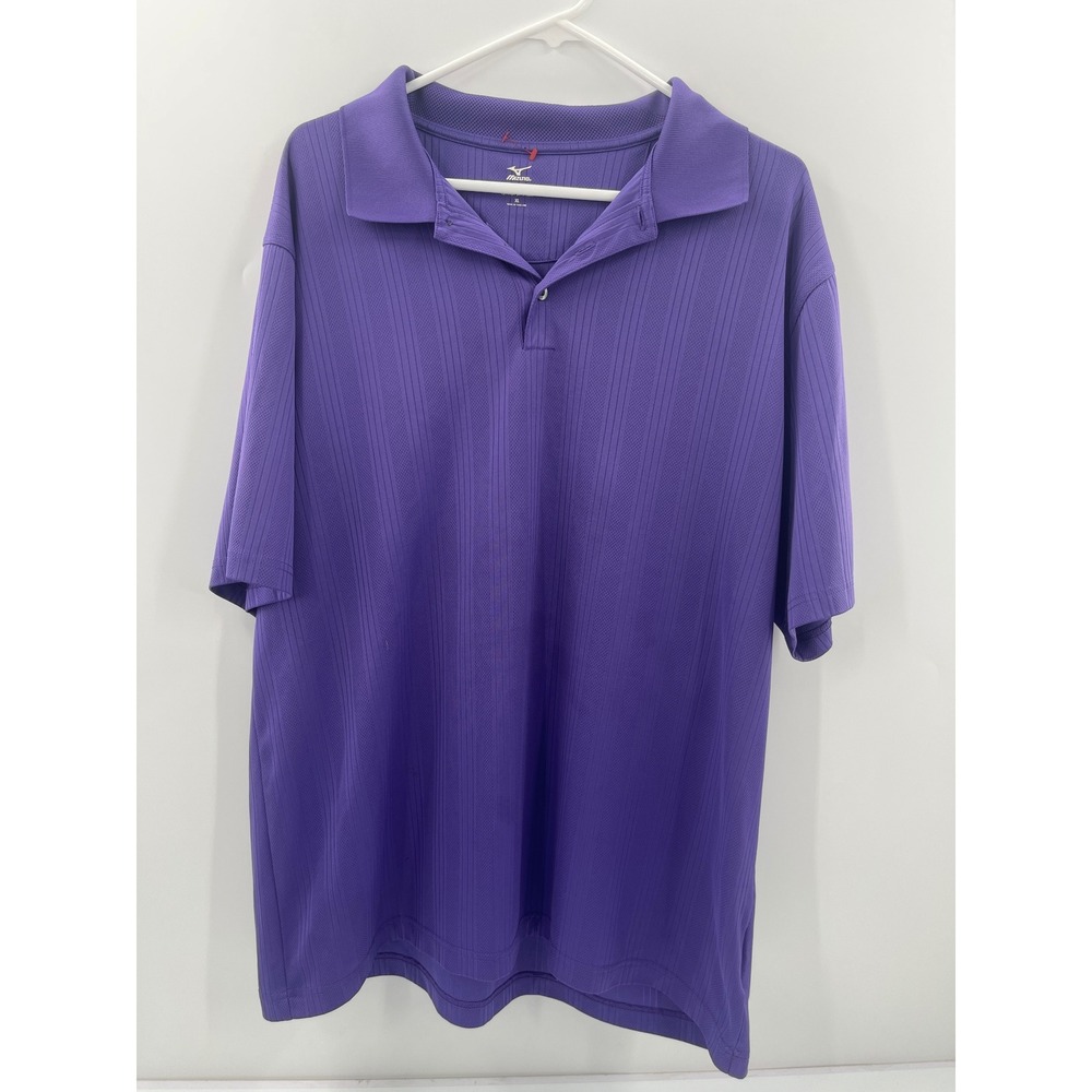 Mizuno DryLite Mens XL Purple Performance Golf Polo Shirt Short Sleeve Textured